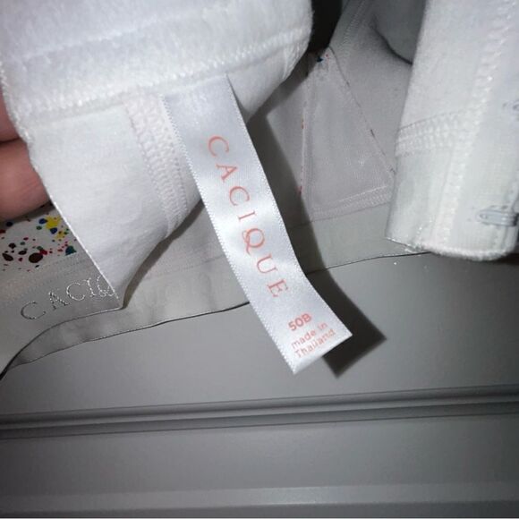 New, Cacique Cotton Collection Paint Splatter Unlined Full Coverage Wireless Bra - Picture 7 of 9